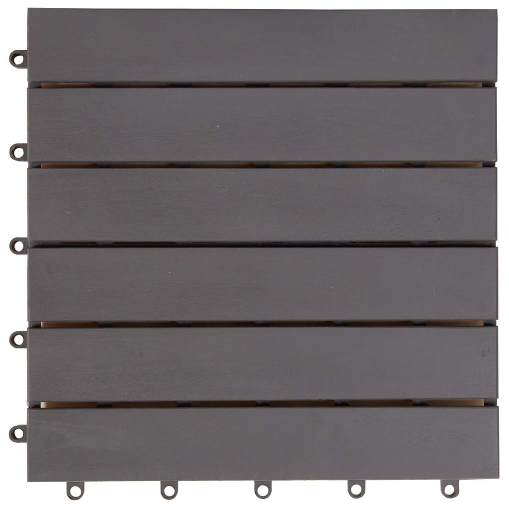Piastrella per Decking 20 pcs Grigio 30 x 30 cm Legno di Acacia