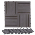 Piastrella per Decking 30 pcs Grigio 30 x 30 cm Legno di Acacia