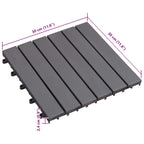 Piastrella per Decking 30 pcs Grigio 30 x 30 cm Legno di Acacia