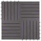 Piastrella per Decking 30 pcs Grigio 30 x 30 cm Legno di Acacia
