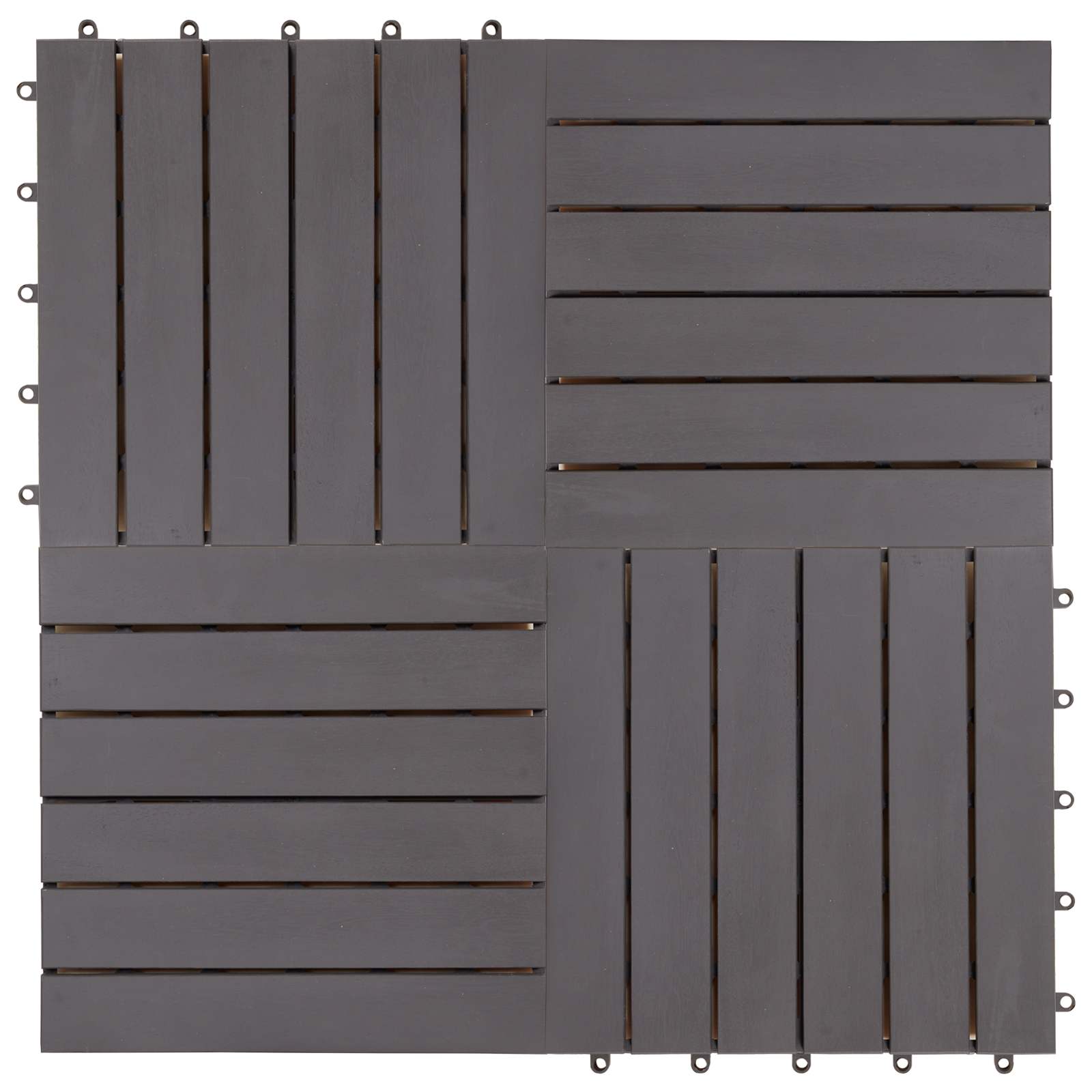 Piastrella per Decking 30 pcs Grigio 30 x 30 cm Legno di Acacia