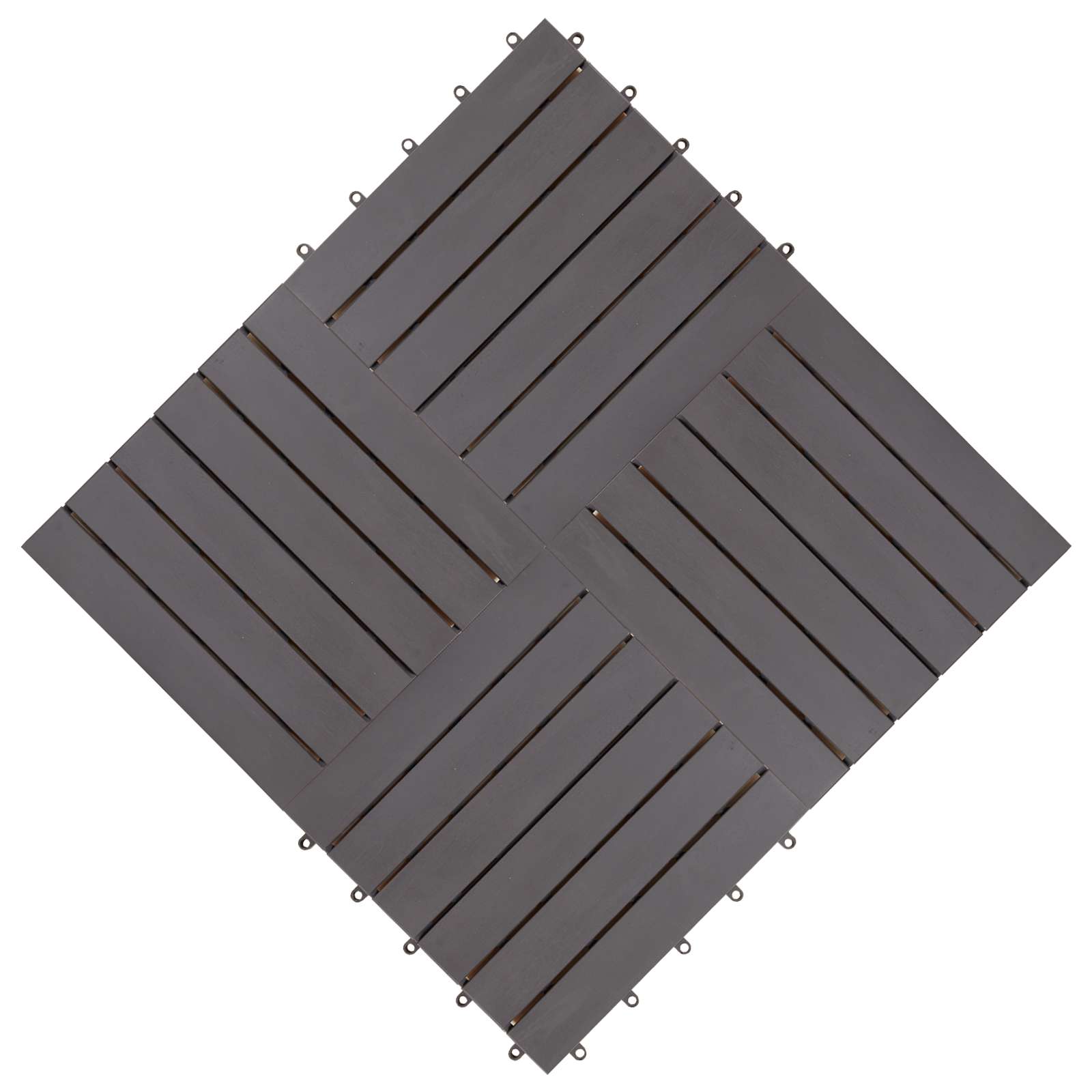 Piastrella per Decking 30 pcs Grigio 30 x 30 cm Legno di Acacia