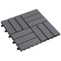 Piastrella per Decking 20 pcs Grigio 30 x 30 cm Legno di Acacia
