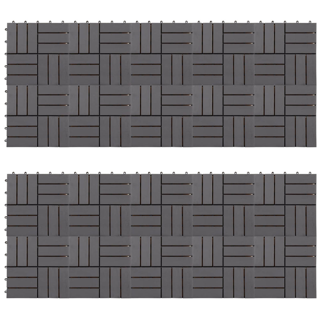 Piastrella per Decking 20 pcs Grigio 30 x 30 cm Legno di Acacia