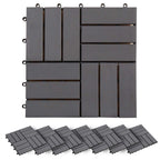 Piastrella per Decking 30 pcs Grigio 30 x 30 cm Legno di Acacia