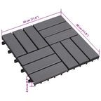 Piastrella per Decking 30 pcs Grigio 30 x 30 cm Legno di Acacia