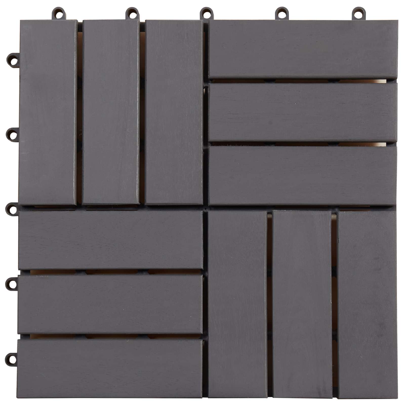 Piastrella per Decking 30 pcs Grigio 30 x 30 cm Legno di Acacia