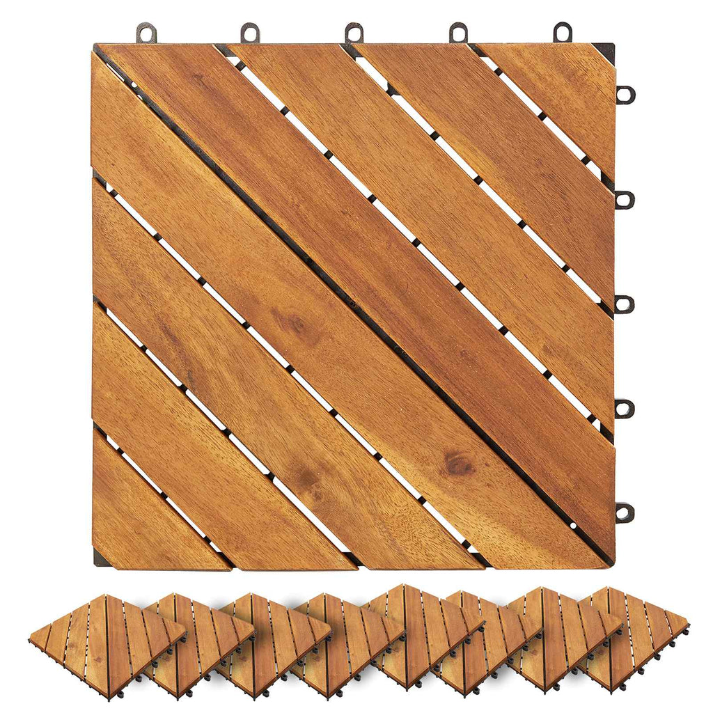 Piastrella per Decking 20 pcs Marrone 30 x 30 cm