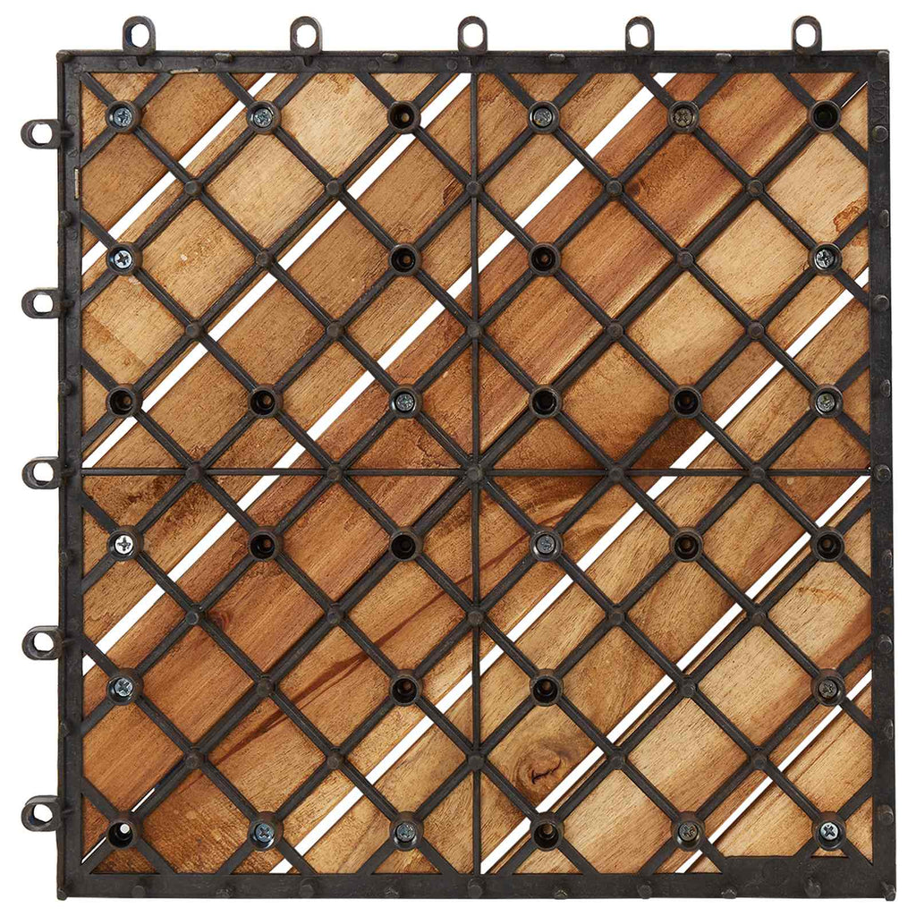 Piastrella per Decking 30 pcs Marrone 30 x 30 cm