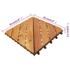 Piastrella per Decking 30 pcs Marrone 30 x 30 cm