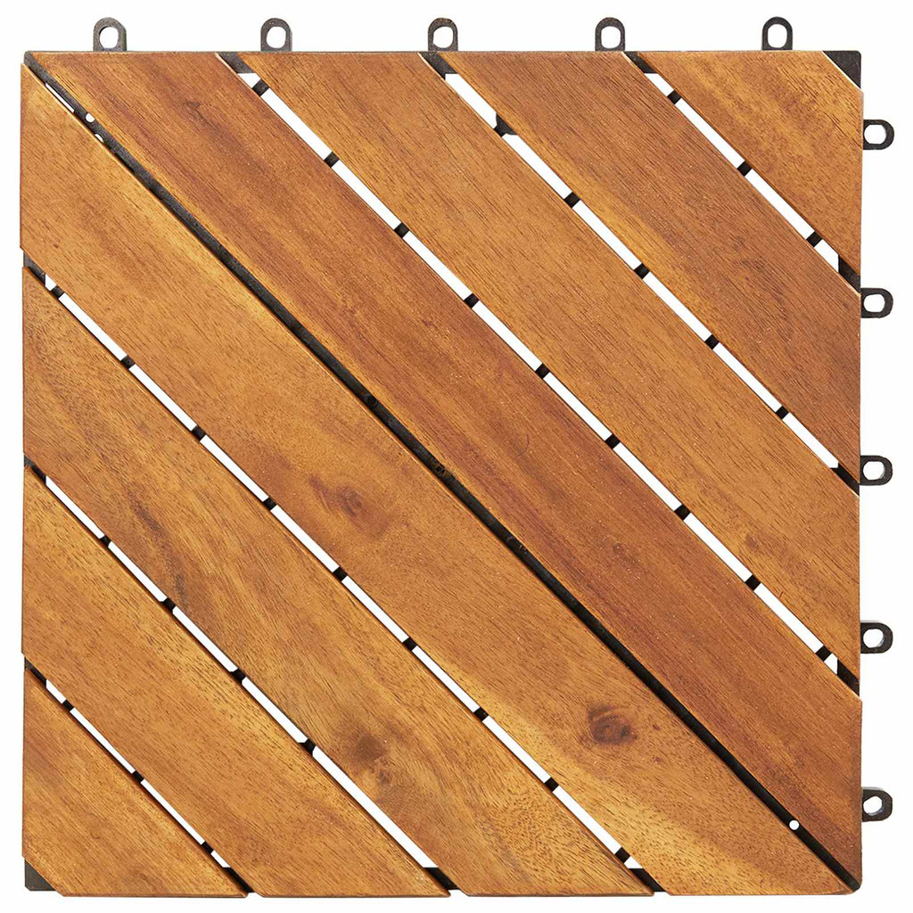 Piastrella per Decking 30 pcs Marrone 30 x 30 cm