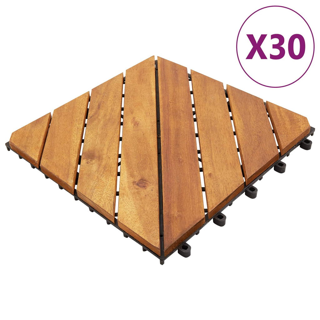 Piastrella per Decking 30 pcs Marrone 30 x 30 cm