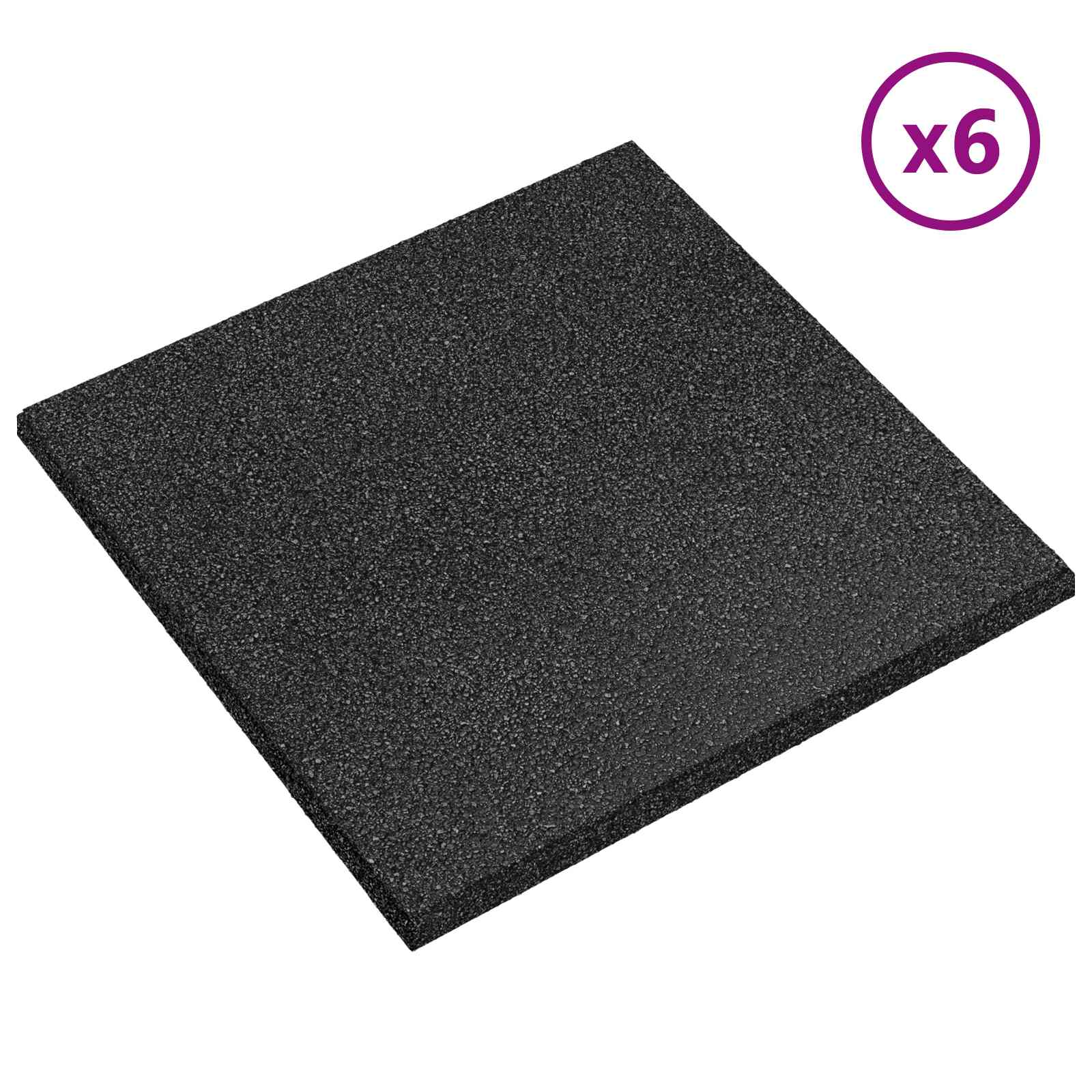 Piastrelle per Protezione dalle Cadute 6 pcs Nero 50 x 50 cm