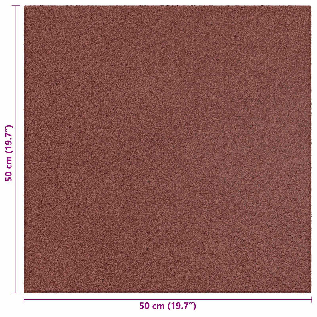 Piastrelle per Protezione dalle Cadute 6 pcs Rosso 50 x 50 cm