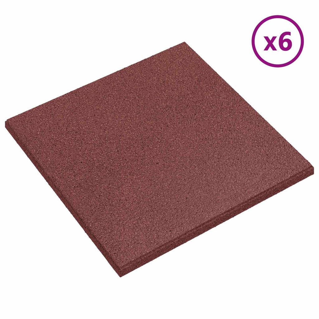 Piastrelle per Protezione dalle Cadute 6 pcs Rosso 50 x 50 cm