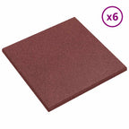 Piastrelle per Protezione dalle Cadute 6 pcs Rosso 50 x 50 cm