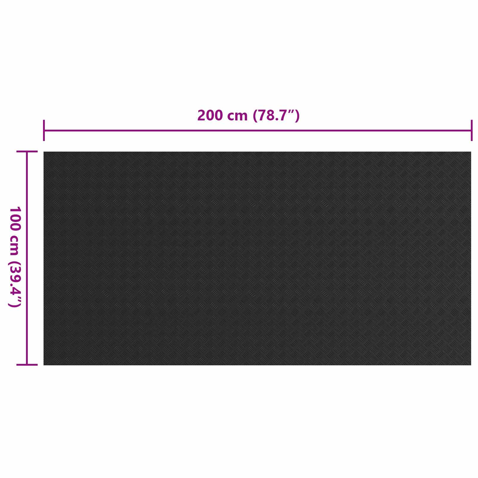 Tappeto per pavimento Nero 1 x 2 m Gomma