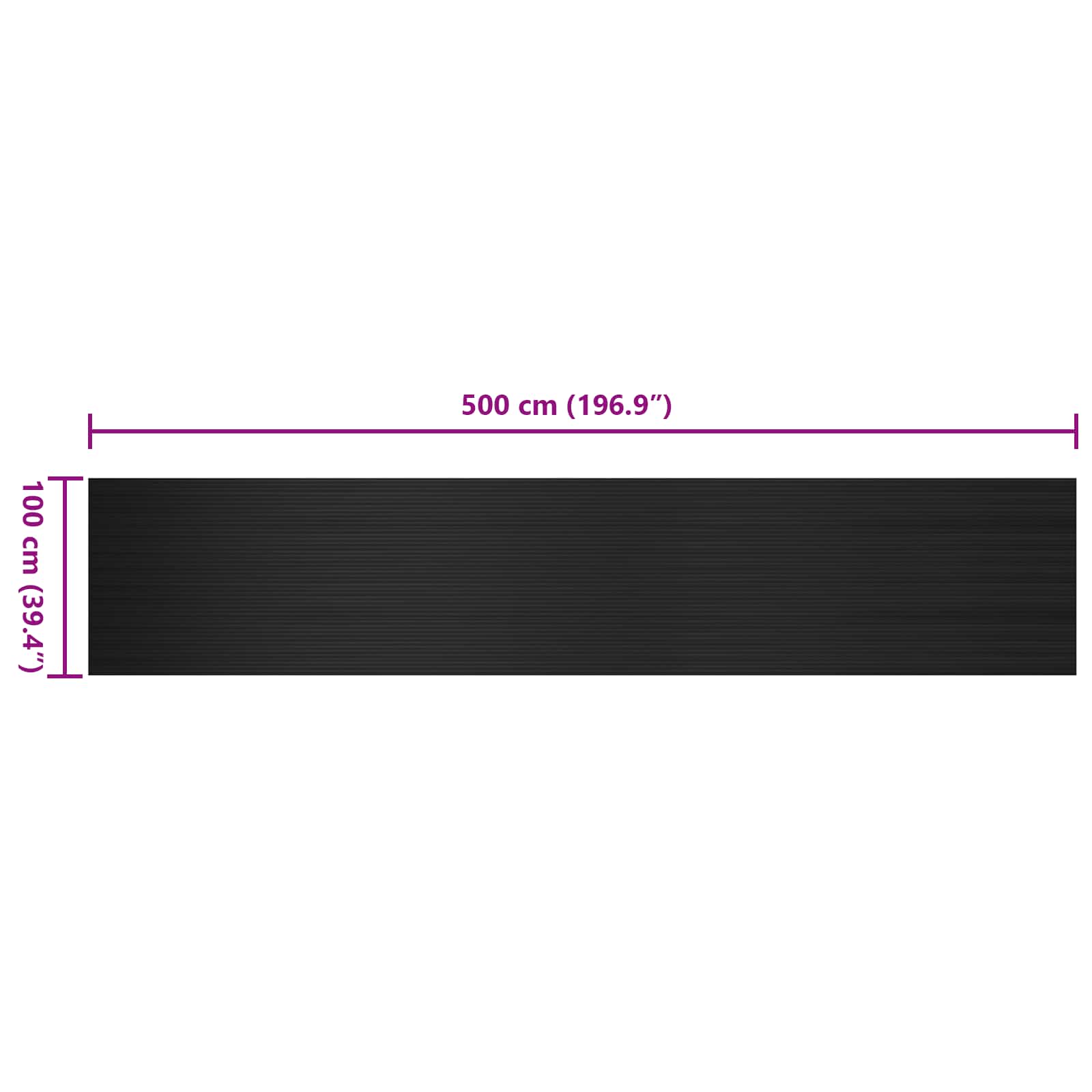 Tappeto per pavimento Nero 1 x 5 m Gomma