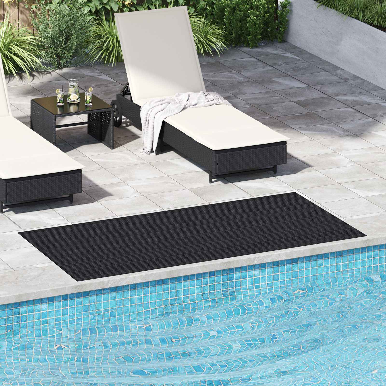 Tappeto per pavimento Nero 1 x 2 m Gomma