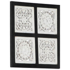 Decorazione artistica Nero e Bianco 40 x 40 x 1,5 cm