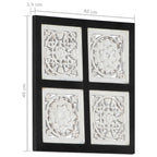 Decorazione artistica Nero e Bianco 40 x 40 x 1,5 cm
