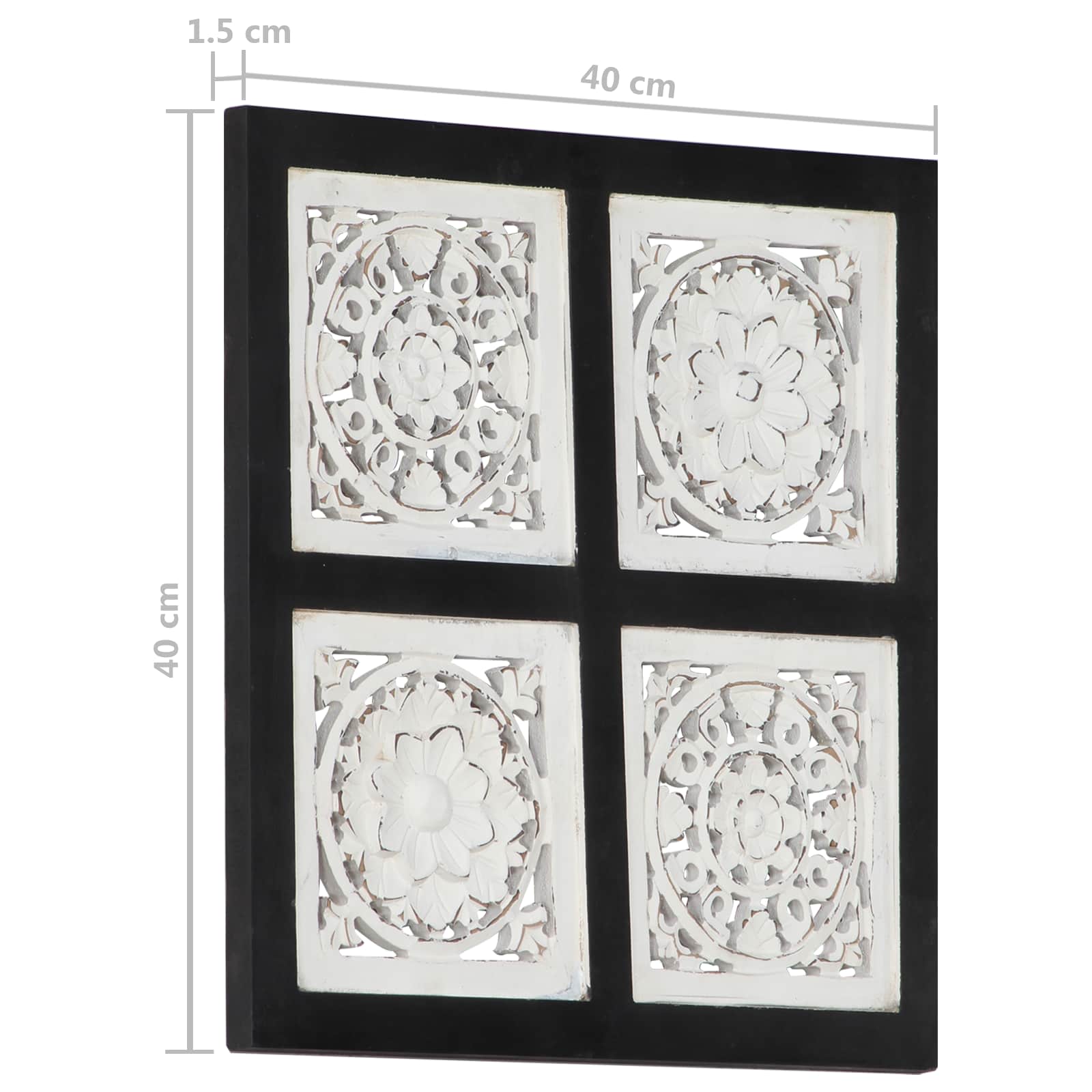 Decorazione artistica Nero e Bianco 40 x 40 x 1,5 cm