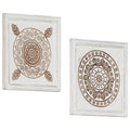 Decorazione artistica 2 pcs Marrone e bianco 40 x 40 x 1,5 cm