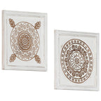 Decorazione artistica 2 pcs Marrone e bianco 40 x 40 x 1,5 cm