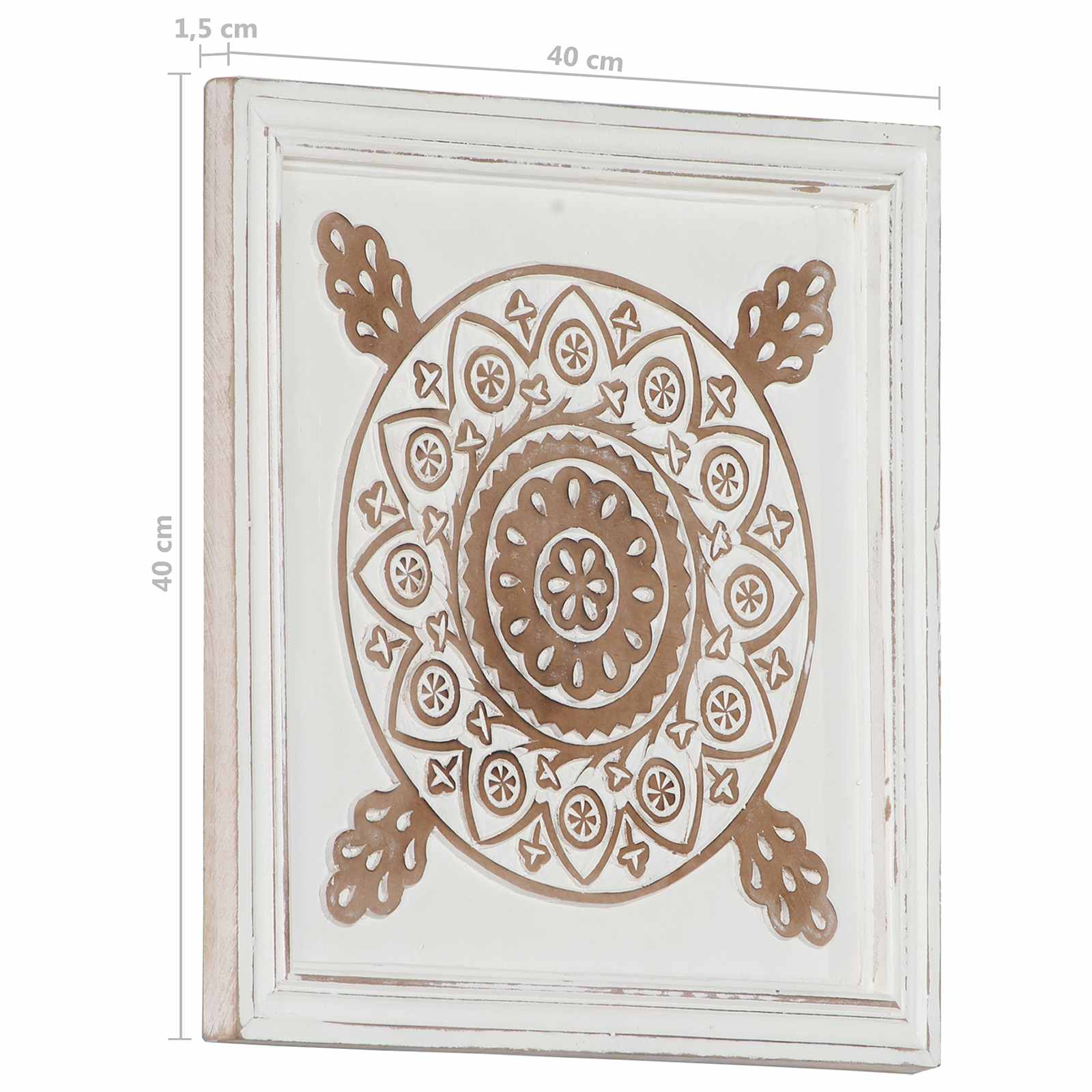 Decorazione artistica 2 pcs Marrone e bianco 40 x 40 x 1,5 cm