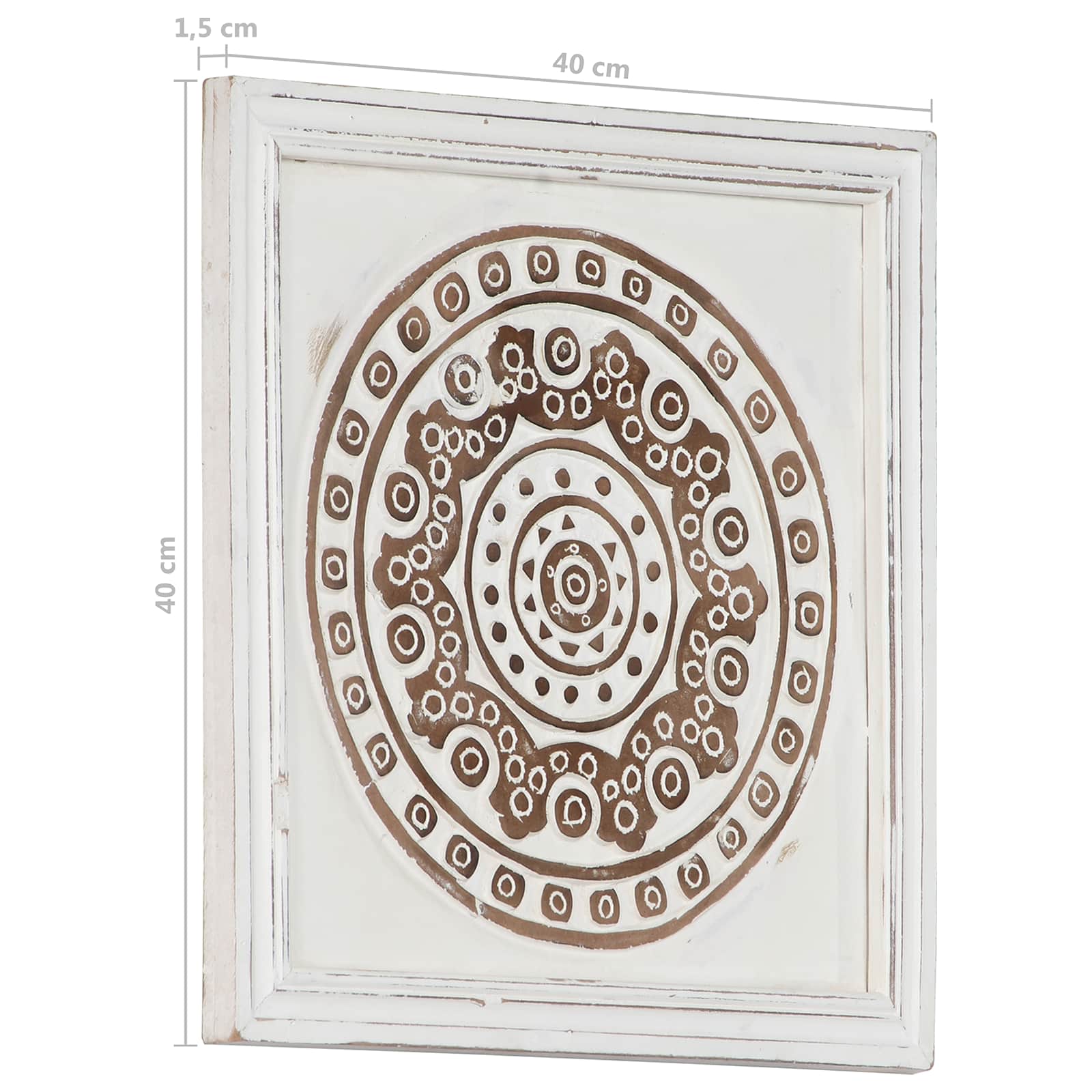 Decorazione artistica 2 pcs Marrone e bianco 40 x 40 x 1,5 cm