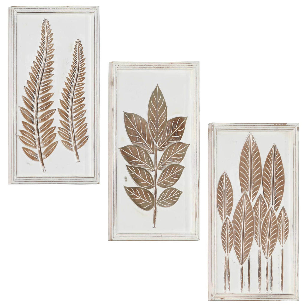 Decorazione artistica 3 pcs Marrone e bianco 40 x 40 x 1,5 cm