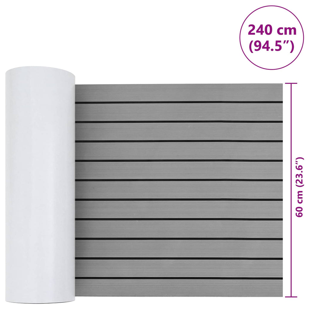Tappetino per Barche Grigio Chiaro e Nero 240 x 60 cm EVA