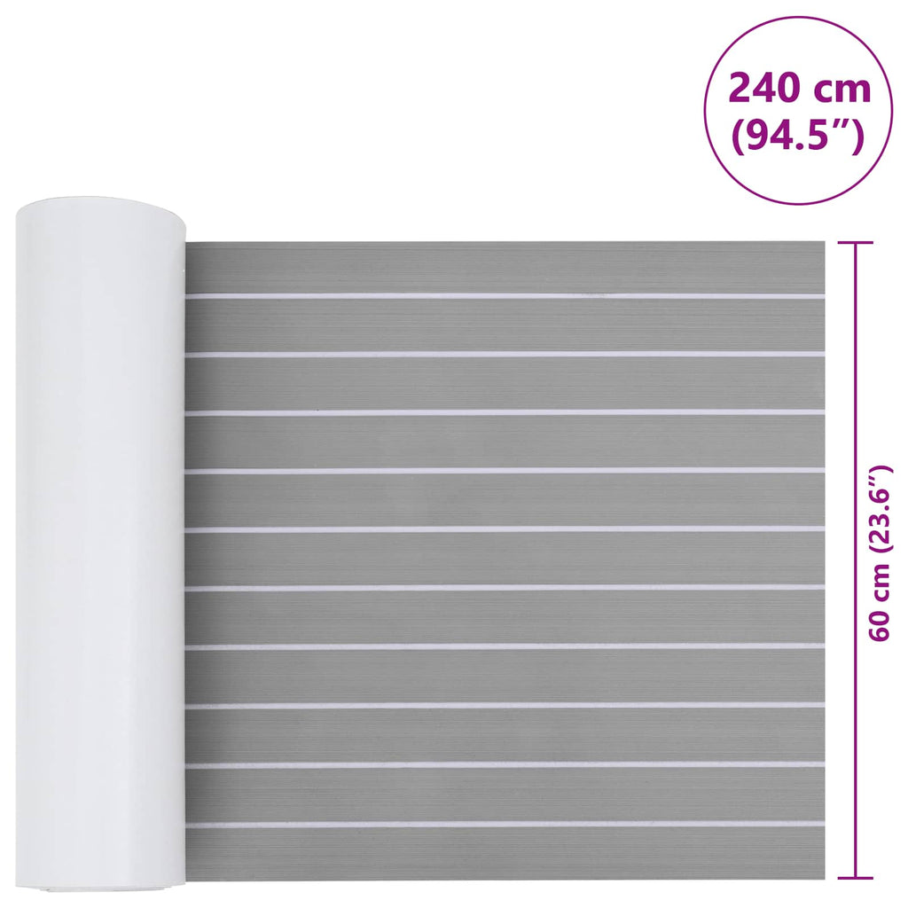 Tappetino per Barche Grigio chiaro e bianco 240 x 60 cm EVA