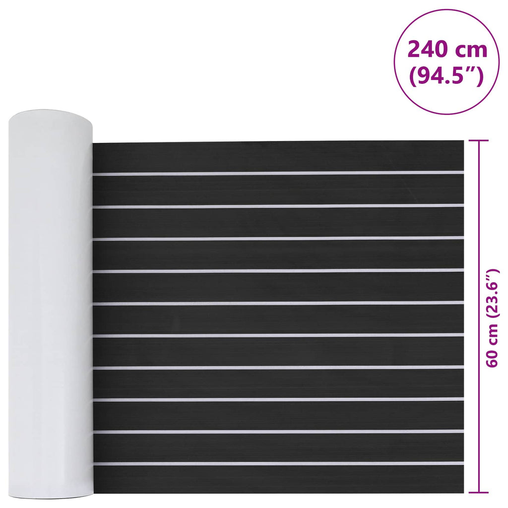 Tappetino per Barche Grigio Scuro e Bianco 240 x 60 cm EVA