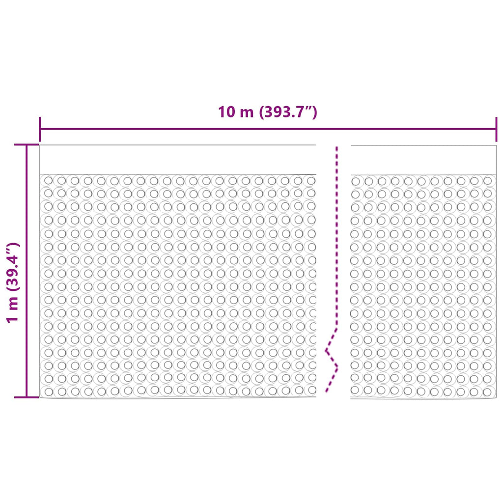 Foglio di drenaggio stampato Nero 1 x 10 m HDPE