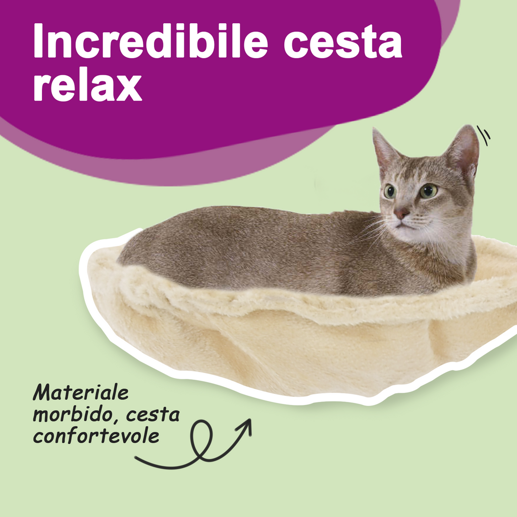 Albero per Gatti con Tiragraffi in Sisal Crema 188 cm
