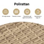 Divisorio per Ambienti a 5 Pannelli Beige in Polyrattan