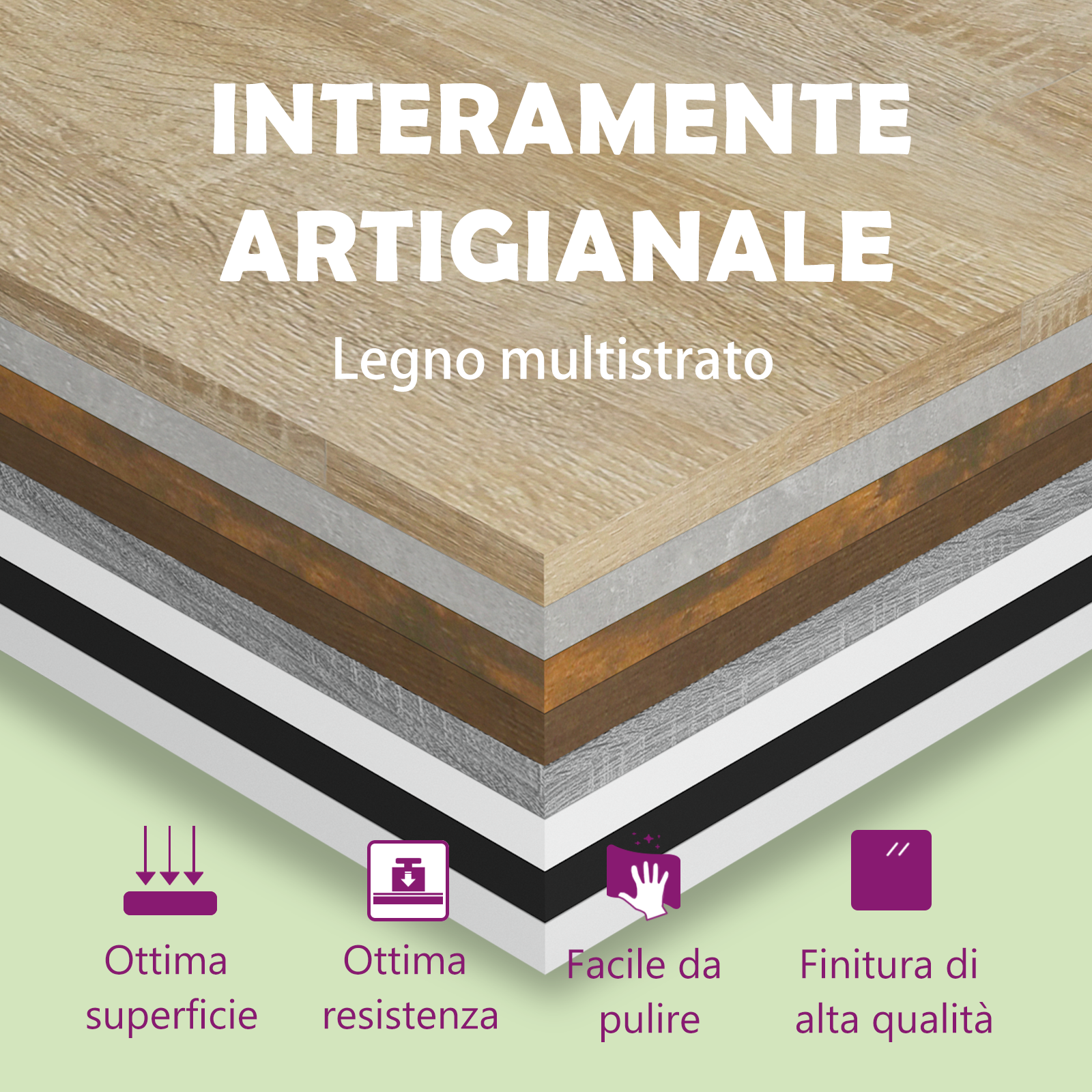 Set di Mobili Porta TV 6 pz Rovere Fumo in Legno Multistrato