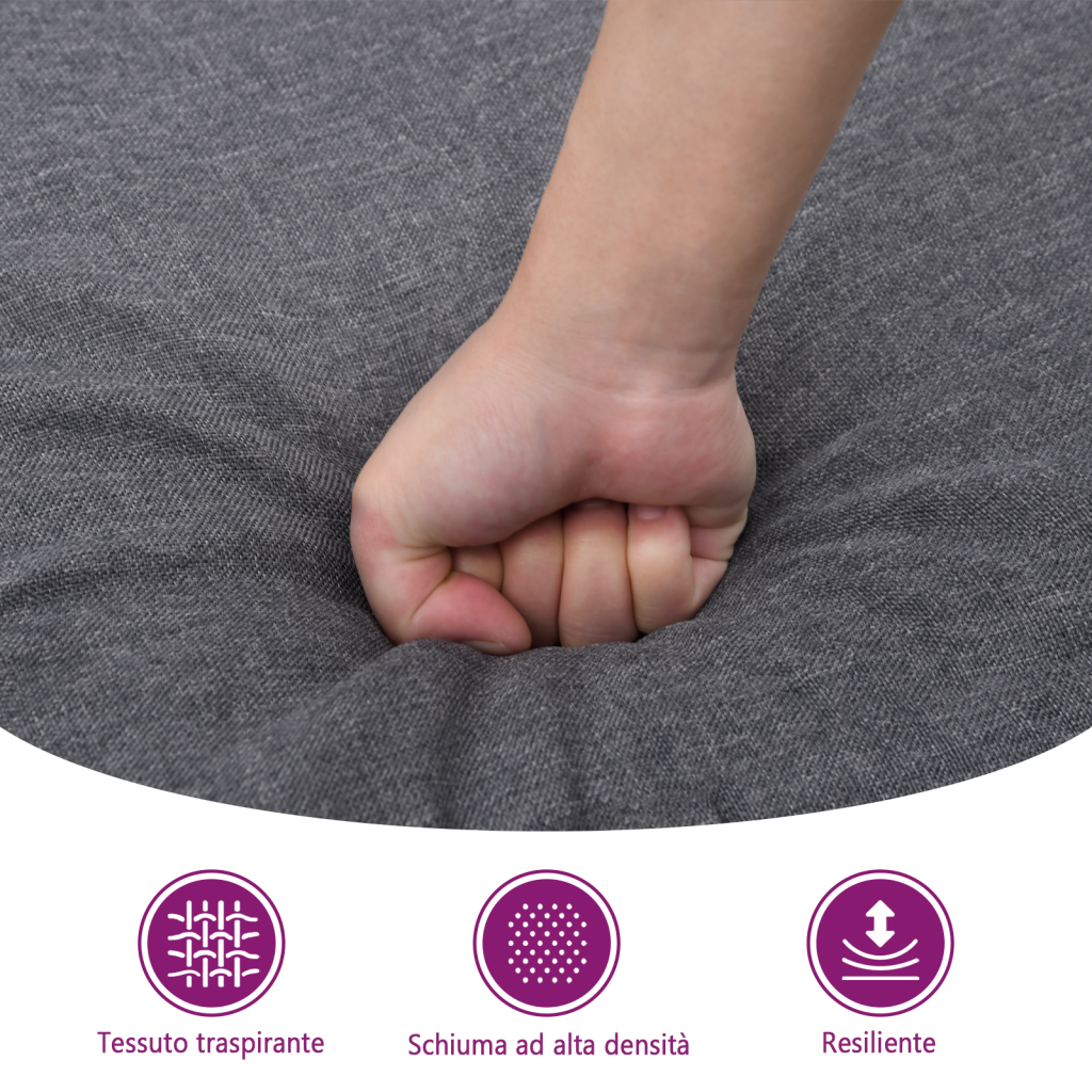 Panca tortora 70x35x41 cm in Tessuto