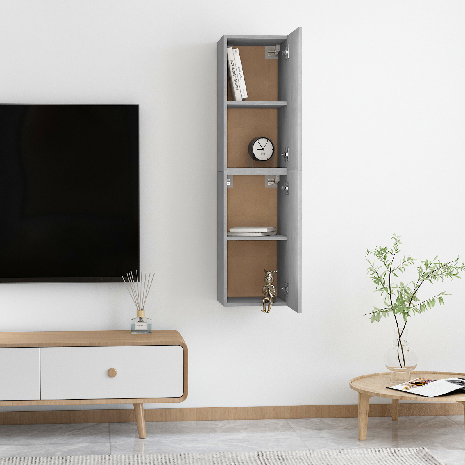 | Mobile TV da Muro | 2 pcs Grigio cemento 30.5 x 30 x 60 cm