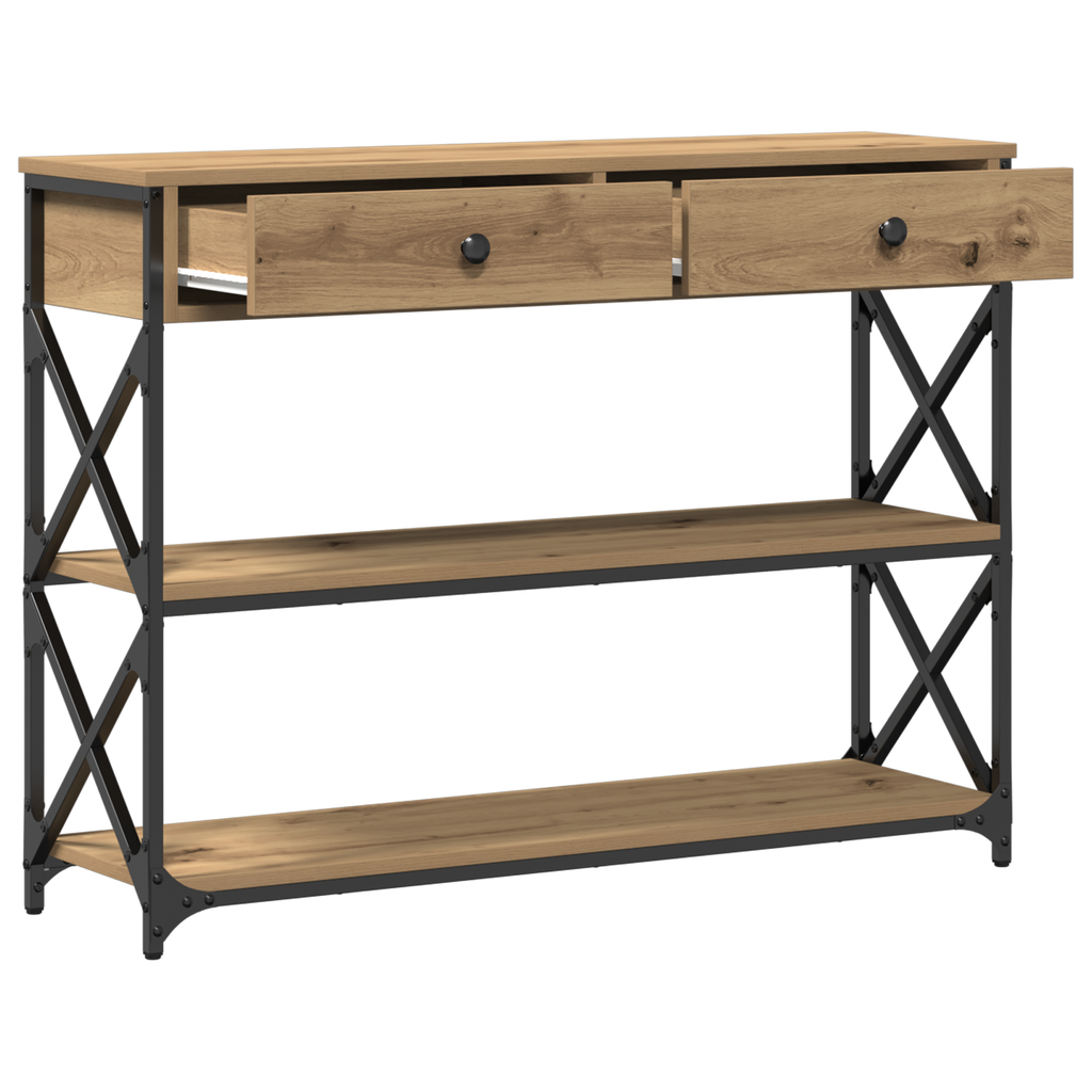 Tavolo Consolle rovere artigianale 100 x 28 x 75 cm