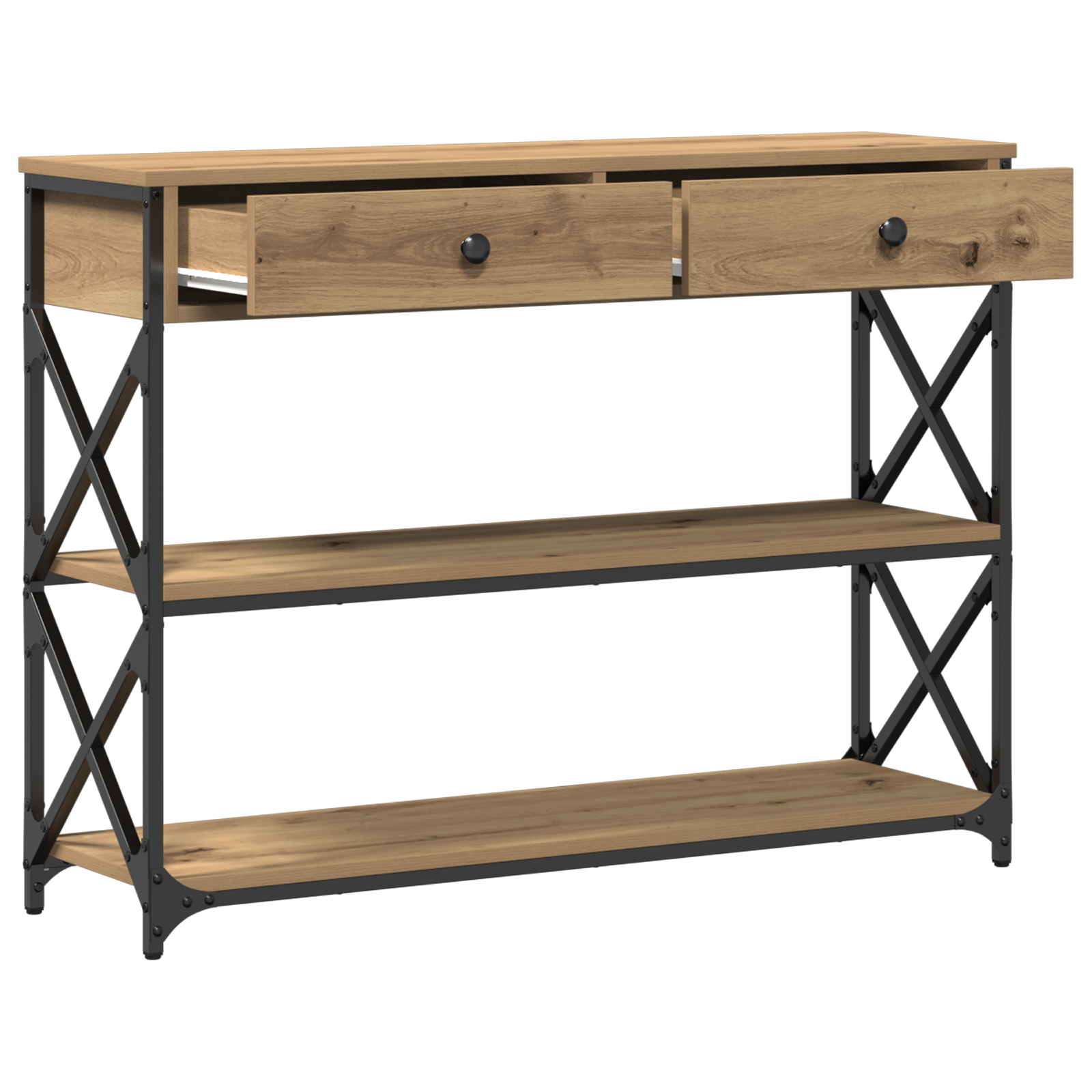 Tavolo Consolle rovere artigianale 100 x 28 x 75 cm