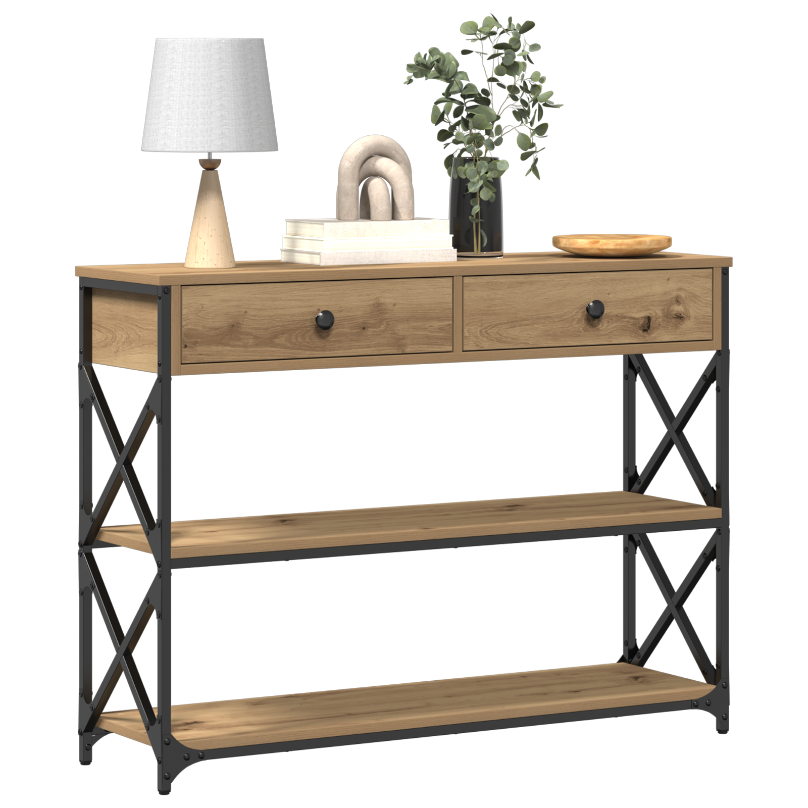 Tavolo Consolle rovere artigianale 100 x 28 x 75 cm