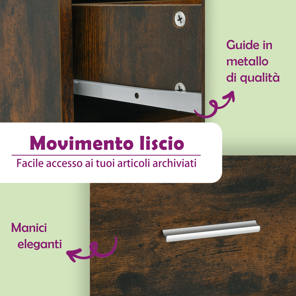 Mobile Farmacia Rovere Fumo 20x45,5x60 cm in Legno Multistrato