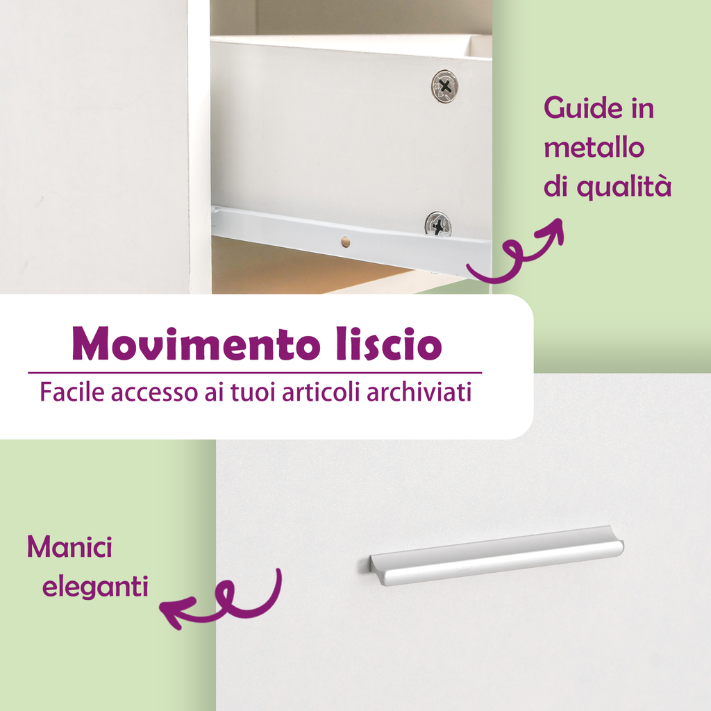 Libreria Bianca 40x35x180 cm in Legno Multistrato